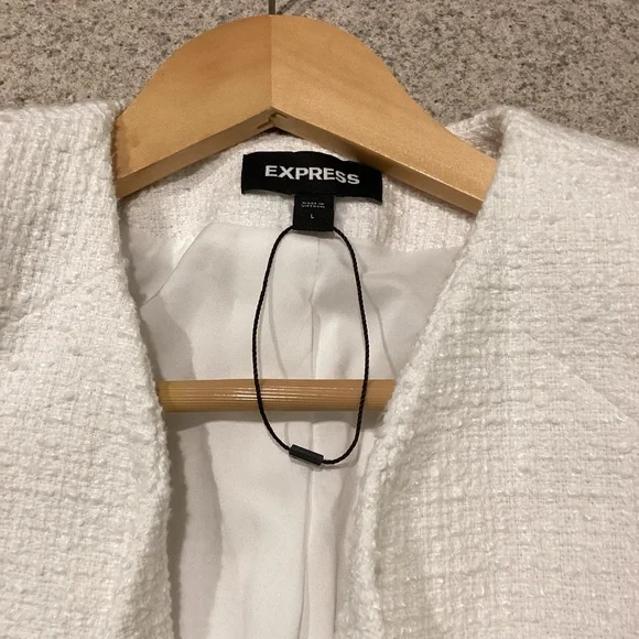 Express White Puff Shoulder Boucle Jacket - Picture 6 of 9